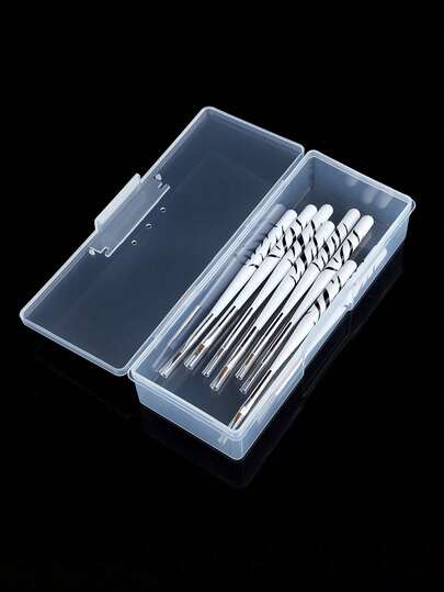 1个透明塑料美甲工具收纳盒，轻便桌面化妆品整理盒，无需用电的美甲护理收纳方案，美甲配件盒