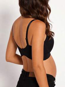 Black Hands-Free Nursing Bra With Breast Pump, Front Clasp Maternity Breastfeeding Bra (Bottle Is A Prop, Not For Sell) - Black - View 9