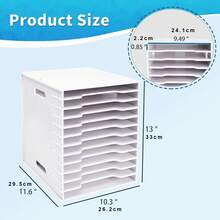 Kệ đựng hồ sơ 12 tầng màu trắng tối giản, kệ lưu trữ giấy tờ, thích hợp cho văn phòng và gia đình. - Mảnh duy nhất - Xem 3