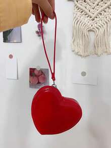 Valentine's Day Versatile Fashion Minimalist Cute Heart Shaped Clutch Bag For Women - Multicolor - View 6