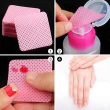 200/400/1000pcs Nail And Eyelash Cleaning Pad, False Eyelash Adhesive Glue Cleaning Wipes, Nail Care Set - Pink - View 6