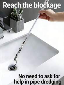 1/2 Pcs Flexible Sink Drain Cleaning Brush Bendable Pipe Dredging Tool With Hanging Hook, Hair Clog Remover For Bathroom Sink, Kitchen Drain Shower Drain - Multicolor - View 3