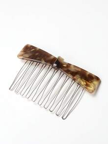 女士豹纹蝴蝶结醋酸纤维发梳，刘海及碎发驯服器，防滑插梳，简约优雅多功能发饰，打造蓬松发型，侧梳，优质，发饰，发梳，头饰 - 多色D - 查看 14