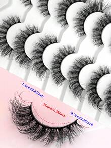 ENCHUW 7 Pairs Eyelashes With Clear Band Strip Lashes Fluffy Natural Look Wispy Light Short False Eyelashes Invisible 3D Fake Lashs Pack - Black - View 2