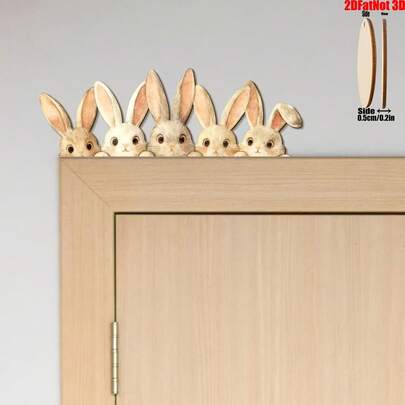 1pc Cute Peeking Rabbit Door Frame Decor - Fresh And Healing Style, Suitable For Door Decoration, Easter/Spring Decor, Healing Style Lovers And Warm Home Owners