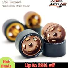 1/64 ruedas con neumáticos de goma FUCHS piezas de reacondicionamiento de gran tamaño para coche modelo fundido a presión Matchbox D: 13mm 1 Juego SL9Q - Caqui - Ver 2