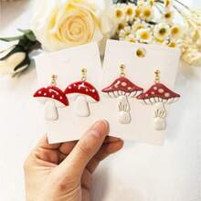 Whimsical Mushroom & Tulip Polymer Clay Cutter Set, DIY Tools For Handmade Girly Earrings & Jewelry Charms - Th23 - View 6