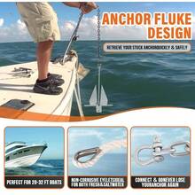 13Lbs Heavy Duty Boat Anchor Kit, Fluke Style Anchor Kit With Anchor Chain And Boat Anchor Rope Set Boats Pontoon, Deck, Sail, Fishing, Portable Hot Dipped Galvanized Fluke Style Anchor - Silver 13lbs Boat Anchor Kit - View 3