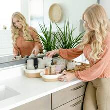 Oaoleer 5-Piece Rectangle Storage Basket Set- Natural Cotton Rope Woven For Organizing! Small Basket For Montessori, Baby Nursery, Dog Toy Baskets, Cat Toy Box, Bathroom Organization Bin - 白色 - 查看 10