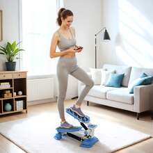 Portable Stepper For Home & Office | Mini Exercise Stepper With LCD Monitor & Anti-Skid Pedals, Blue - Default - View 4