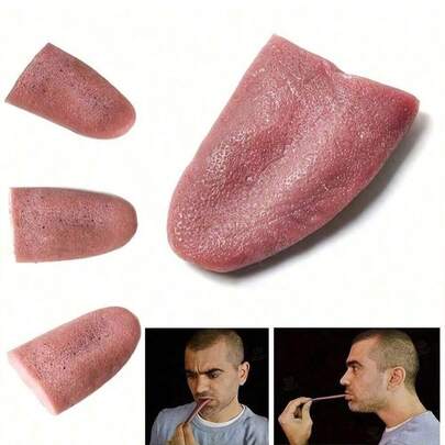 1pc Realistic Silicone Fake Tongue Prank Prop - Perfect For Pranks, Stretchable And Soft, Battery Free, Perfect For Party Pranks