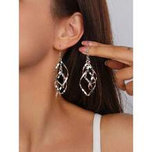 1 Pair Of Multi-Layer Spiral Twist Hook Earrings, Suitable For Women's Daily Wear Jewelry Accessories - Bạc - Xem 7