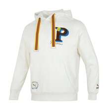 男女通用柔软连帽卫衣 - 抓绒内衬，PUMA TEAM JP 卫衣 TR，舒适简约休闲卫衣，625801-65 - 白色 - 查看 1