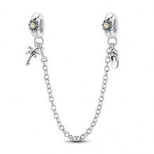 1pc Silver/Gold Plated Butterfly, Star, Heart, Clover Silicone Safety Chain Beads, Suitable For DIY Bracelet, Necklace Jewelry Making, Spring New Arrival - Silver Or Gold - View 14