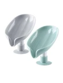 Bộ 2 khay đựng xà phòng hình lá, có đế hút chân không, dùng cho phòng tắm (Sản phẩm có thể có sự khác biệt về màu sắc do ánh sáng và lô sản xuất. Màu sắc ống nối của mẫu mới và cũ có thể khác nhau, và mẫu mới và cũ sẽ được giao ngẫu nhiên.) Trang trí phòng tắm, mùa thu, mùa tựu trường. - Nhiều màu - Xem 11