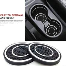 2pcs Universal Car Cup Holder Mats, Premium Rubber Cup Pads In Multiple Colors, Non-Slip Dust-Proof Easy To Clean Interior Accessories, Dedicated Cup Holder Protective Mats! Premium Rubber In Multiple Colors Available - 2pc Double-ring Mesh Anti-slip Coaster - View 8