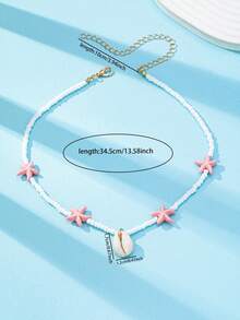 1件优雅金色旭日吊坠项链，女士夏季度假首饰 - A9202-3 - 查看 9