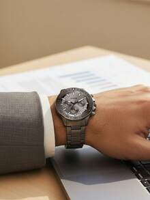 Đồng hồ nam Fossil mặt số xám tia nắng, đồng hồ đa chức năng, mặt kính khoáng tráng gương, dây đeo thép không gỉ màu khói, chức năng bấm giờ hiển thị ngày, đồng hồ đeo tay công sở, máy quartz, chống nước 5ATM, món quà hoàn hảo BQ2491 - màu đen - Xem 2