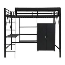 Kids Bed Frames, Headboards & Footboards - Black + MDF+Metal - View 10