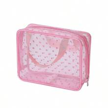 透明便携尼龙网心形化妆包，高品质化妆品收纳包，旅行洗漱包，沐浴包，防水大容量，女士旅行必备，旅行必备单品，假日旅行必备 - 彩色 - 查看 10