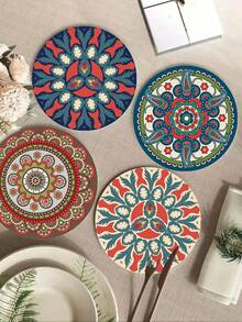 1 pieza Posavasos de té resistente al calor, lindo tapete de mesa de comedor, almohadilla antescaldadura para ollas, salvamanteles de goma de alto valor, salvamanteles resistente al calor para ollas calientes - Multicolor - Ver 7