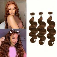 4# Moño de cabello ondulado marrón oscuro, moño de cabello marrón chocolate, 1/3 cabello humano, 4# moño de cabello ondulado, extensiones de cabello - S4 - Ver 23