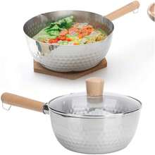 304 Stainless Steel Saucepan, Solid Wood Anti-Scalding Handle With Hook, Multipurpose Sauce Pan With Pour Spouts, Sauce Pot, CooFKing Pot (1.7 Quart/2.2Quart/3.0Quart) (7.8 Inch 2.2 Quarts) - 7,8 inch, 2,2 lít - Xem 7