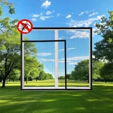 1片黑色自粘防蚊网，家用DIY窗帘纱窗 - 黑色 - 查看 10