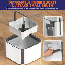 Spin Mop And Bucket Set With Self Separation Dirty And Clean Water System, Self Wringing 360° Rotating Square Mop Head For Home Floors Cleaning (2.0 Mop And Bucket Set (6 Pads) ) - A - Xem 3