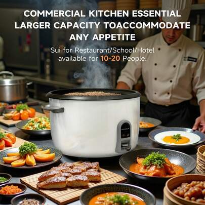 Moosum 20-Cup Uncooked/40-Cup Cooked Commercial Rice Cooker, 1200W Large Capacity, One-Touch Operation & 12-Hour Keep Warm, Easy To Clean