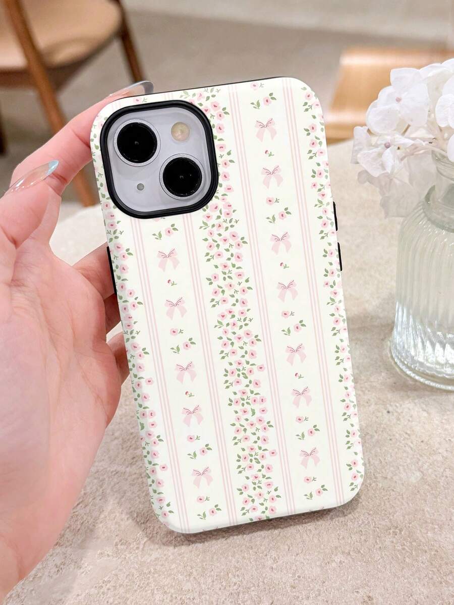 1 ốp lưng điện thoại 2 trong 1 bóng mượt, họa tiết hoa, sọc, kẻ caro, nơ ren, tương thích với Samsung 11/12/13/14/15/16/17 Pro Max, phiên bản quốc tế, không phải phiên bản nội địa. - Nhiều màu - Xem 1