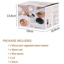 Microwave Rice Cooker, 2L Microwave Rice Pasta Cooker With Strainer Steamer - 2L - View 2