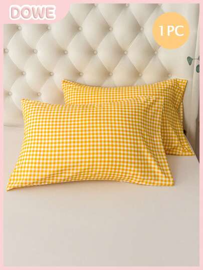 1PC 100% Polyester Fiber, Floral Print, Lightweight, Breathable, Soft, Pillowcase (Without Filling), Bedding For Boys' And Girls' Dormitories, School Bedding, Bedroom Decoration.