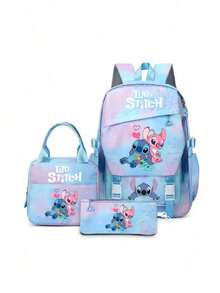 Disney Stitch Student Backpack, Cartoon Backpack, Lightweight, Family Gift, Holiday, Halloween, Christmas Gift, Multifunctional, Cute, Casual, Lightweight Backpack, Student Backpack, 3 Pieces Set, Waterproof Backpack, Outdoor Travel, Printed Backpack - Multicolor - View 15