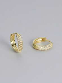 1 pièce Boucles d'oreilles minimalistes à double anneau en argent sterling 925, tailles 9 mm, 11 mm, 13 mm, convient pour le port quotidien des femmes et en cadeau pour la petite amie - boucle d'oreille unique - Voir 6