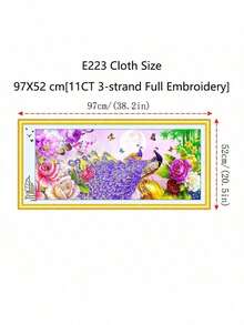 qingfei Cross Stitch Embroidery Thread Cross Stitch Kit Sewing Accessories Embroidery Hoop Embroidery Hoops Sewing Needles Embroidery Precise Printed Cloth Purple Peacock Peony Blooming Prosperity Cross Stitch Affectionate Landscape Scenery - E223 Cotton Thread - View 7