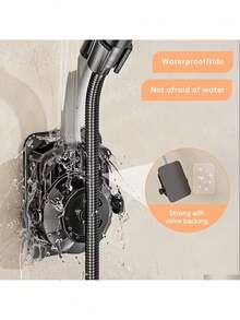 Soporte ajustable 360° para cabezal de ducha, sin agujeros - Multicolor - Ver 7