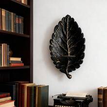 Portacandele da parete in ferro vintage con foglie nere e dorate, decorazione da parete per l'atmosfera di una cena a lume di candela - 1PC - Visualizzare 8