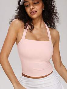 MASKERT Tank Top Olahraga Wanita Model Racerback, Pas dan Nyaman, Cocok untuk Yoga, Kebugaran, Lari, Lompat Tali, Tenis, dan Olahraga Lainnya - Berwarna merah muda - View 7