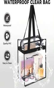 BAGAIL Clear Bags 12x6x12 Stadium Approved Clear Tote Bag With Zipper Closure Crossbody Shoulder Bag With Adjustable Strap - ColorA - 查看 7