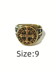 1 chiếc nhẫn hình thánh giá Gothic bằng thép không gỉ, chống nước, không phai màu, phụ kiện trang trí và thiết thực để thể hiện phong cách punk cổ điển cho nam giới. - Nhẫn nam Cross 6 - Xem 11