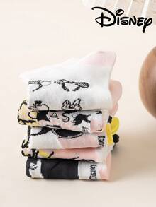 Disney 5双装女士短袜，礼品装，夏季袜子，卡通图案袜子，印有米奇、米妮、唐老鸭、黛丝等图案，舒适透气，时尚新颖袜子 - 彩色 - 查看 9