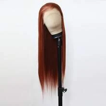 ZigZag Hair 13x4 Lace Front Wig, Heat Resistant Fiber, 180% Density, Pre-Plucked Natural Hairline, Suitable For Daily, Festival And Party Wear, Available In Light Blue, Ginger Brown, Silver - Multicolor - View 6