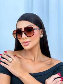 Casual  Boho  EleganteElegância    Nenhum    óculos  CASUAL - Marrom - Visão 3