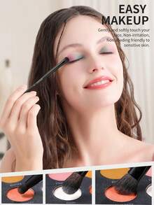 docolor Set di 30 pennelli professionali per il trucco - Set completo di pennelli cosmetici per fondotinta, sfumatura, contouring, ombretti, cipria - setole sintetiche vegane e senza crudeltà - Collezione di pennelli per il trucco di lusso in nero con scatola di cartone, ideale per truccatori professionisti e principianti - nero - Visualizzare 11