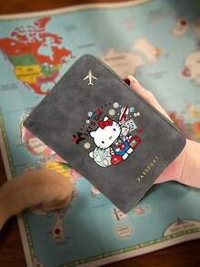 SANRIO 1 chiếc ví đựng hộ chiếu du lịch Hello Kitty chống RFID, chất liệu da PU, nhiều ngăn đựng thẻ, có khóa kéo, kiểu dáng dễ thương, in hình hoạt hình, chống trộm, thích hợp cho du lịch và công tác. - Nhiều màu - Xem 6