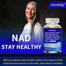 Soomiig Resveratrol+NAC+NAD+Berberine+Collagen Peptides+Hyaluronic Acid+Biotin - Support Hair, Skin, Nails Health - 120 Softgels - 1瓶 - 查看 8