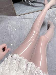 8D Ultra-Thin Glossy Black Reflective Shiny Pantyhose, Snag-Resistant, Non-Greasy, Interesting And Fun, Maximum Shine And Coverage, Super Smooth - Apricot - View 17
