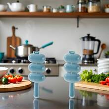 2Pcs Blue Silicone Sphere Rice Ball Maker Mould Shaker Rice Ball Mold Rice Ball Maker Ball Shaped Kitchen Tools For Home DIY Making Kit Sushi Plates - 紅白色 - 查看 3