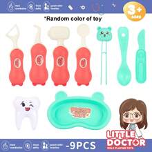 9/12/14/23件套儿童医生玩具套装 - 牙科医疗玩具套装，配有听诊器、注射器等。 - 彩色 - 查看 10